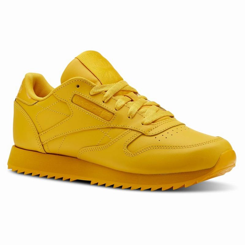Reebok Classic Leather Ripple Shoes Womens Gold India HT9383HL